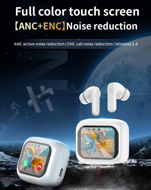 سماعات أذن تعمل باللمس - سماعات أذن لاسلكية بتقنية بلوتوث 5.4 لعزل الضوضاء 